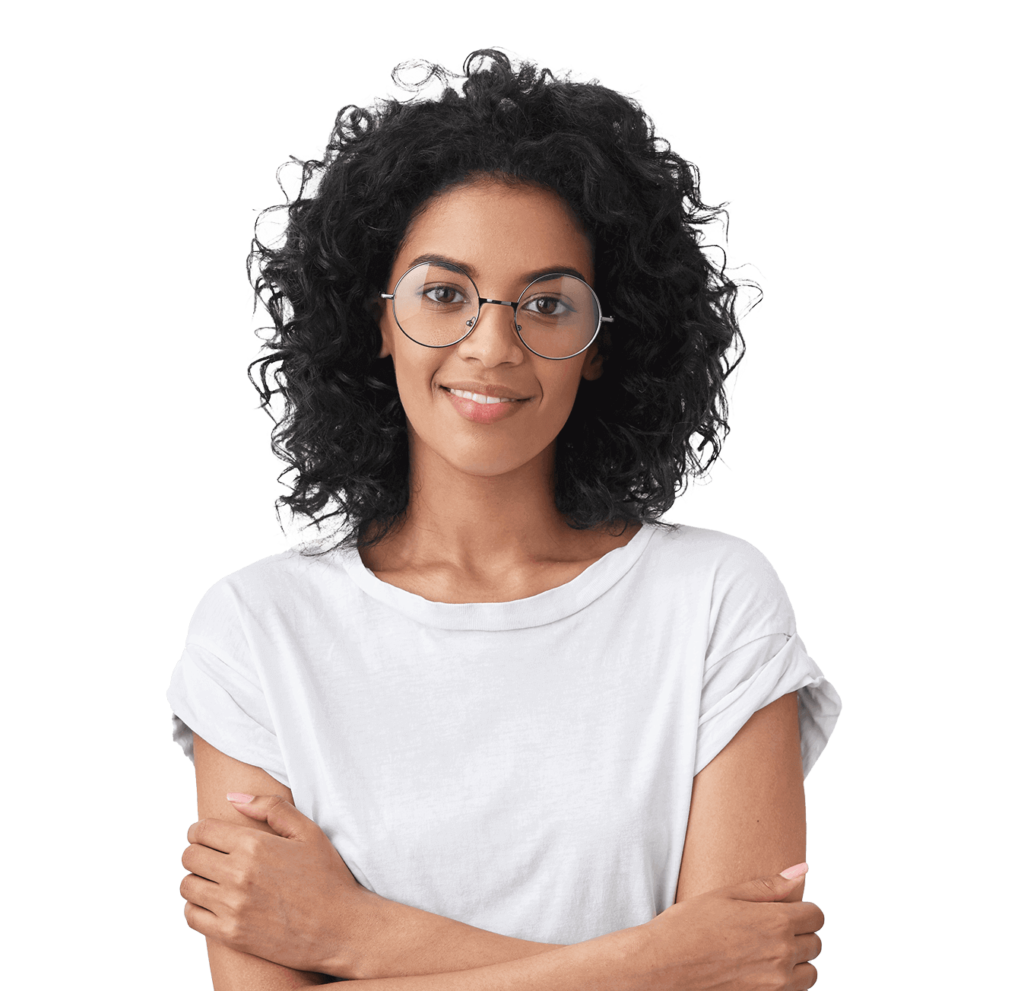 vertical shot of happy dark skinned female with cu 2021 08 31 04 22 47 utc